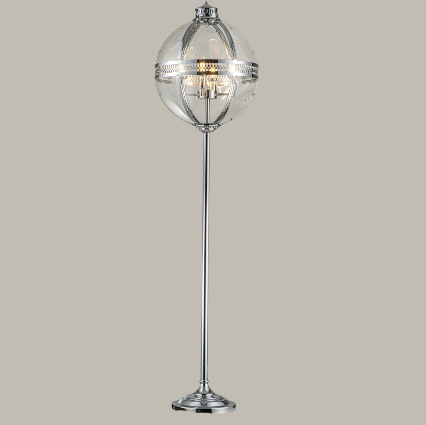 Utah Lantern Floor Lamp - Chrome