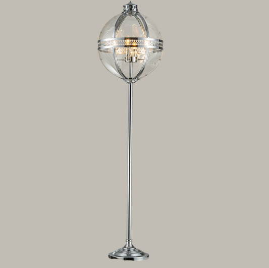 Utah Lantern Floor Lamp - Chrome
