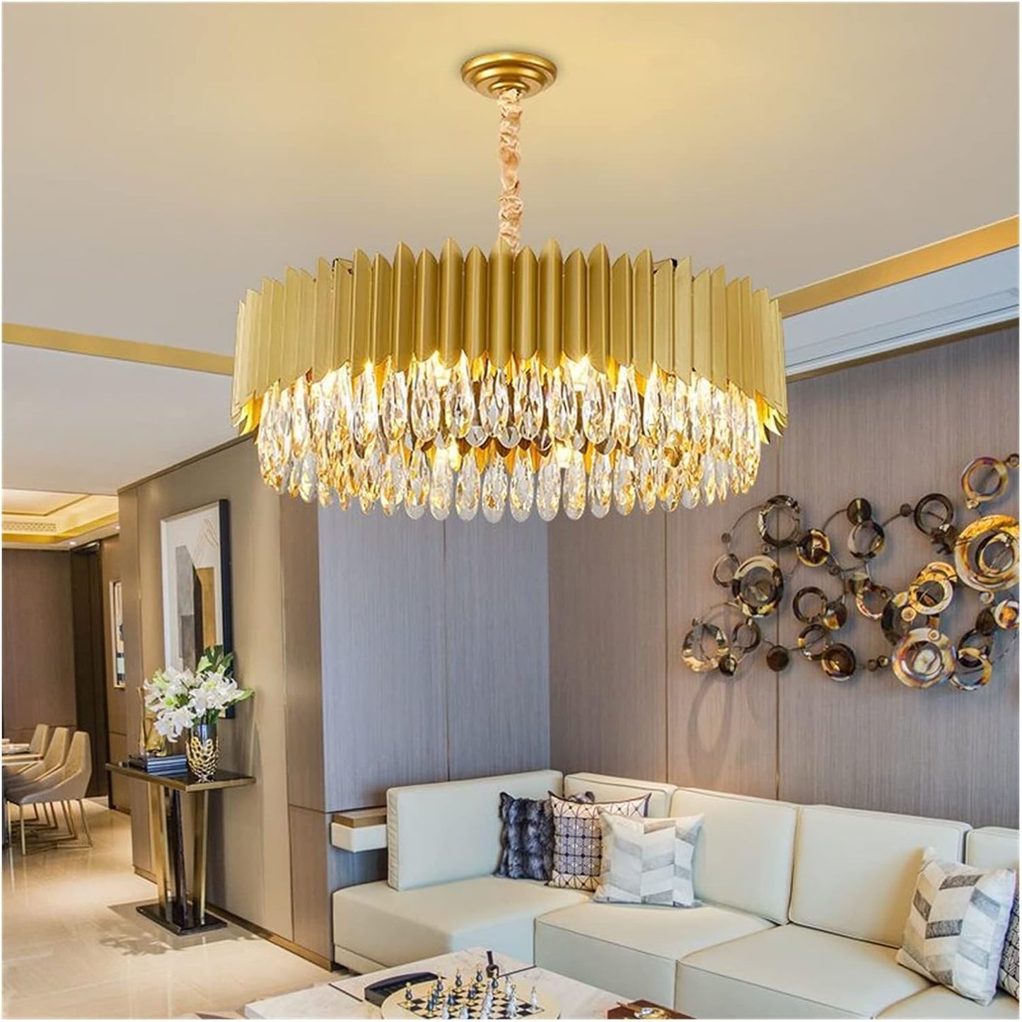 Antique Brass Chandelier with Spear