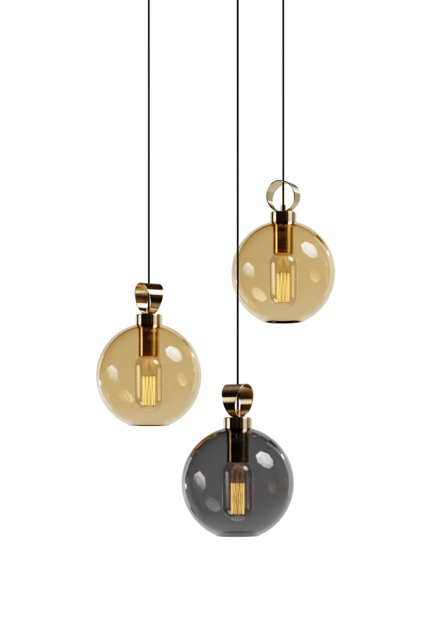 Globe Brass Detailed Set of Three - Round