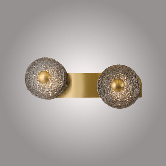 Sierra 2 Piece Cut Smoke Glass Wall Lamp