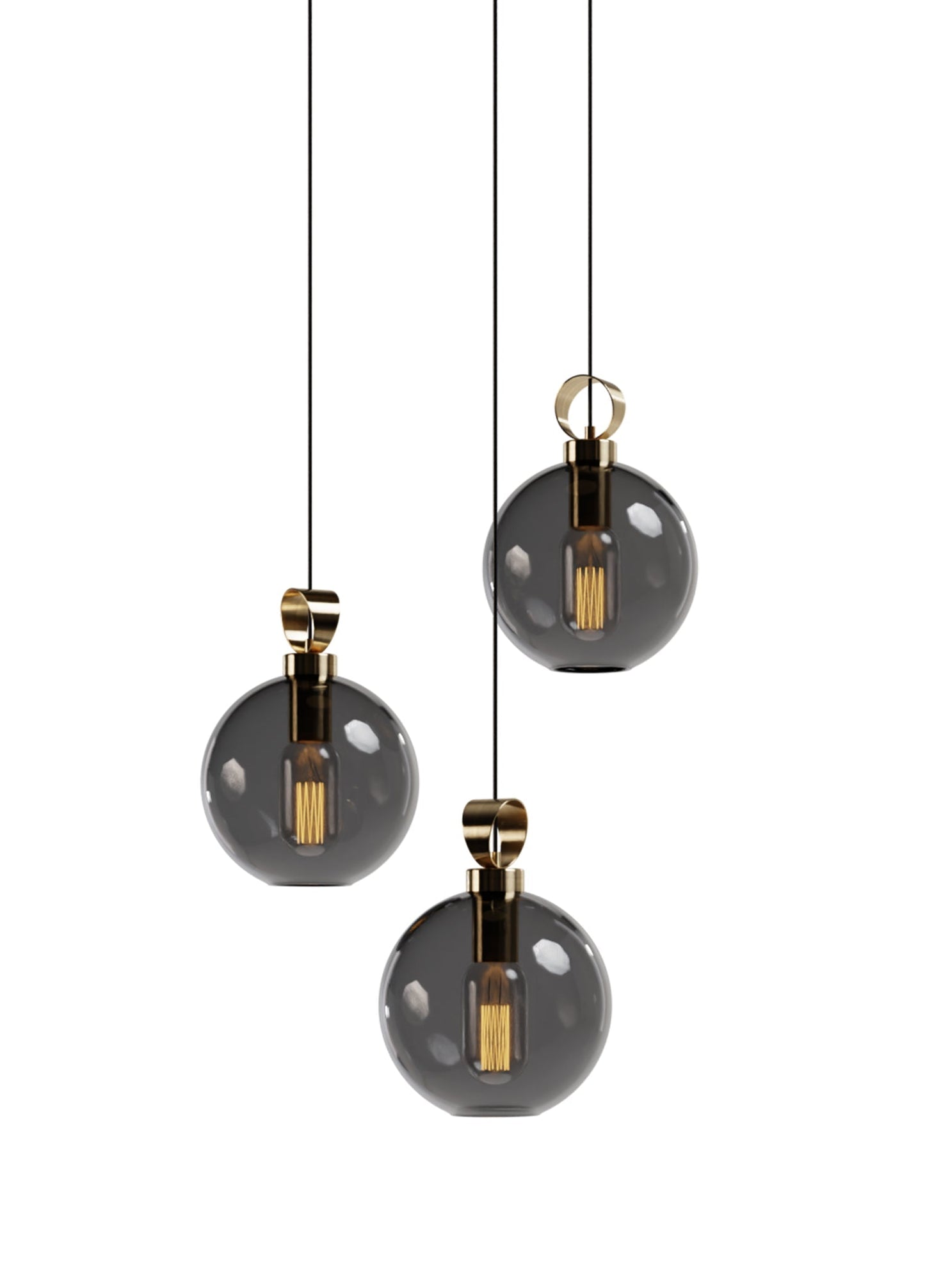 Globe Brass Detailed Set of Three - Round