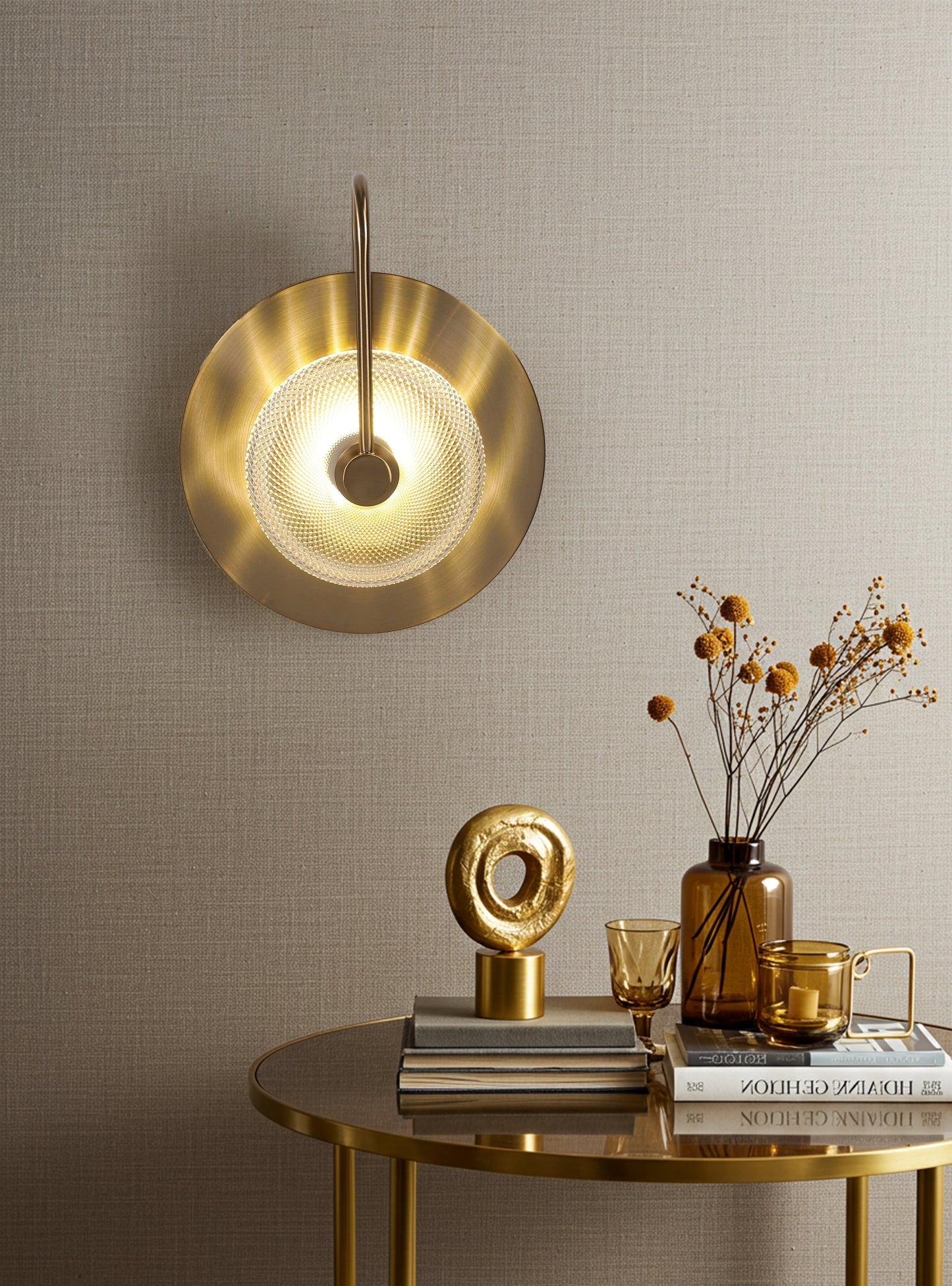 Victor Striped Glass Plate Wall Lamp