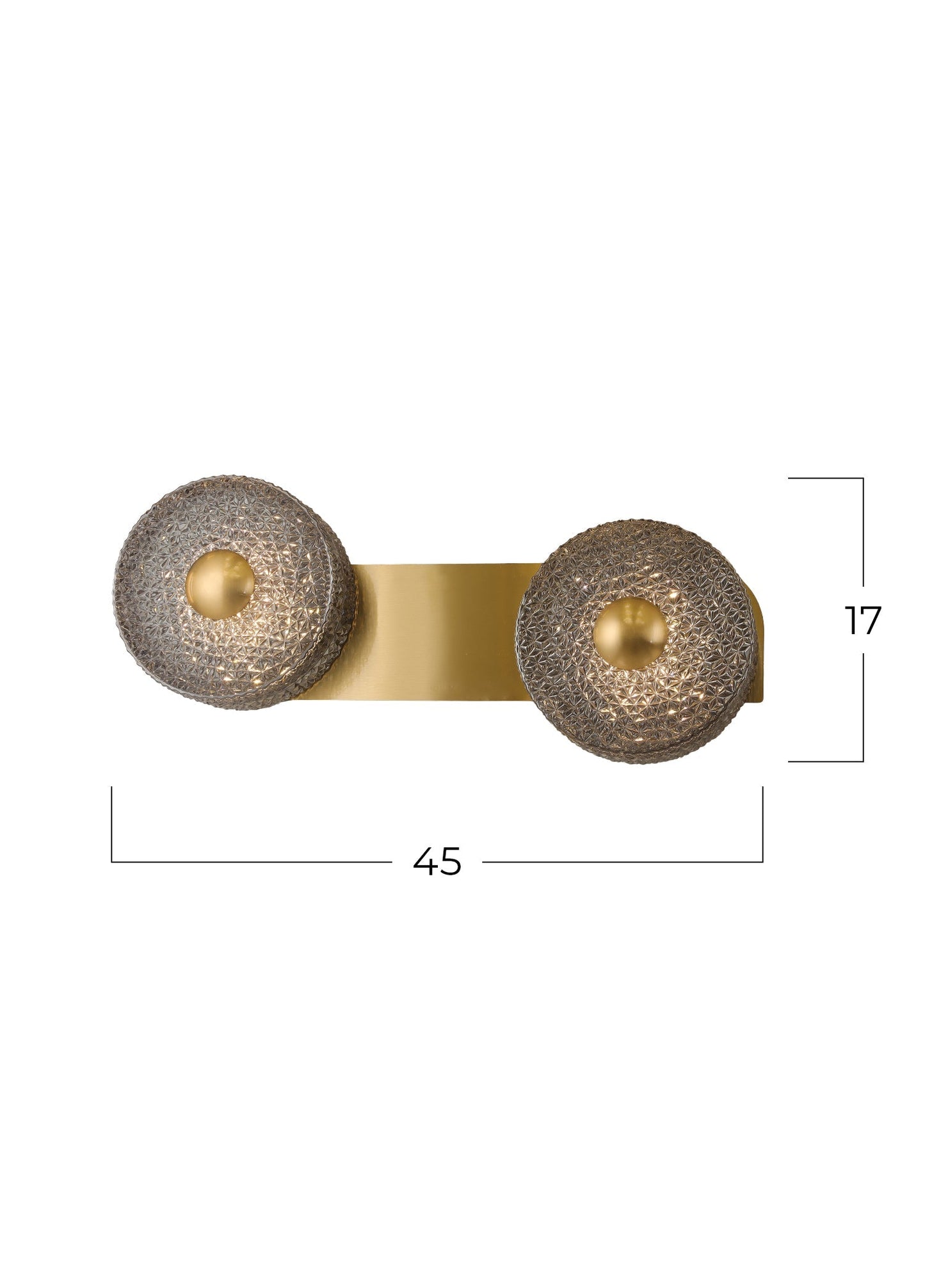Sierra 2 Piece Cut Smoke Glass Wall Lamp