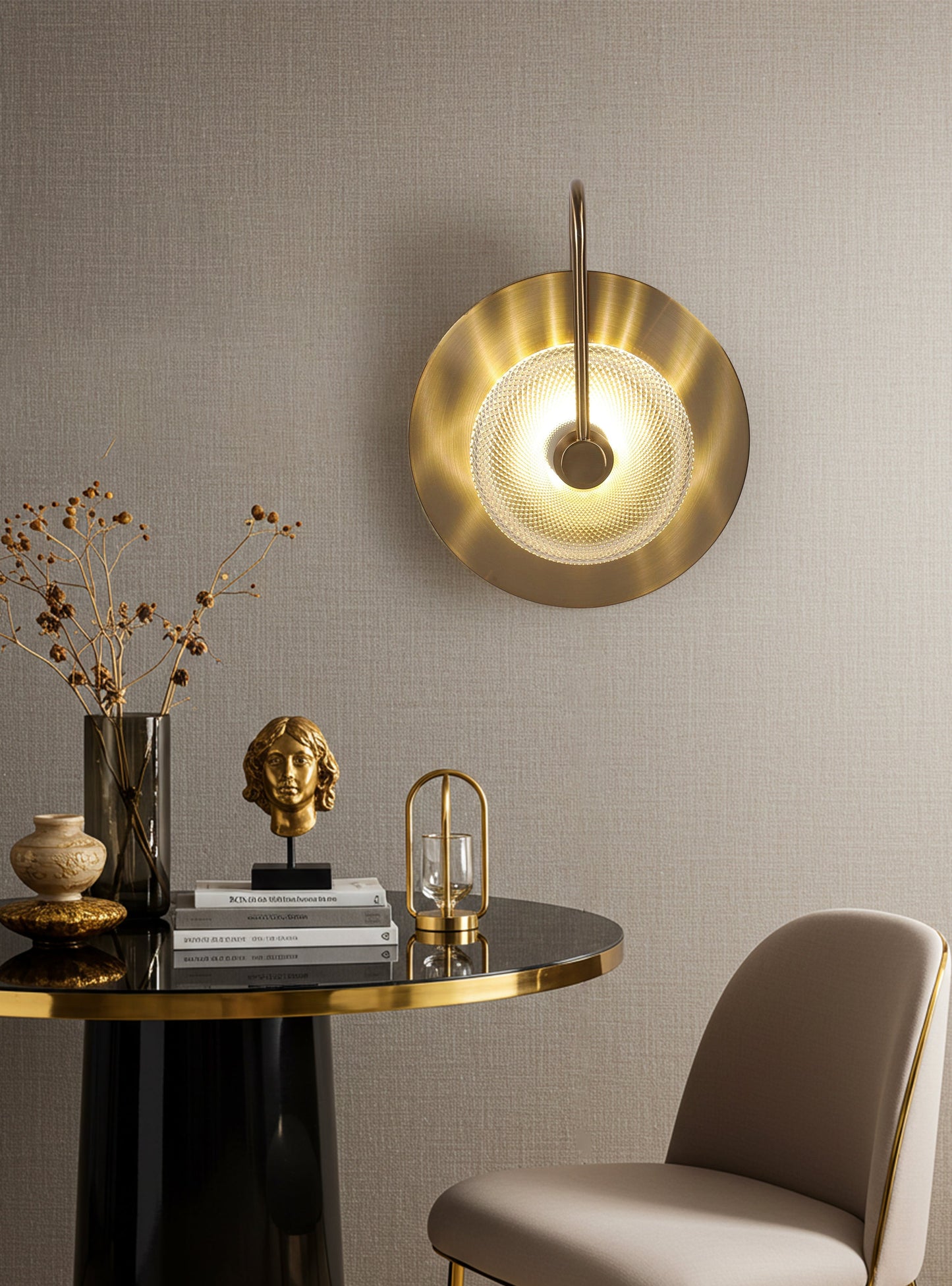 Victor Striped Glass Plate Wall Lamp