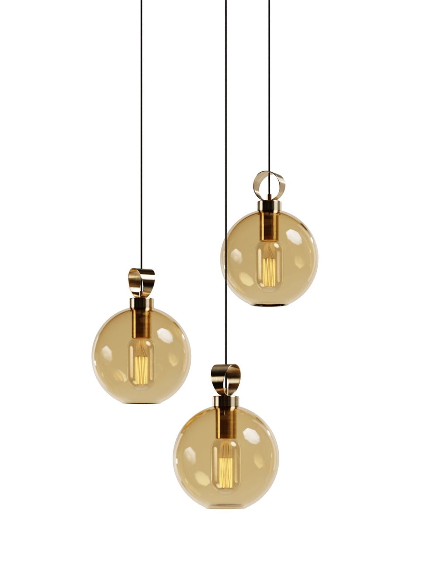 Globe Brass Detailed Set of Three - Round