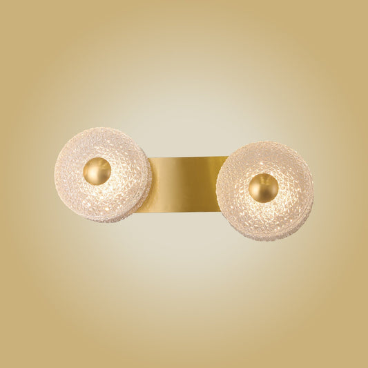 Sierra 2-Piece Cut White Glass Wall Lamp