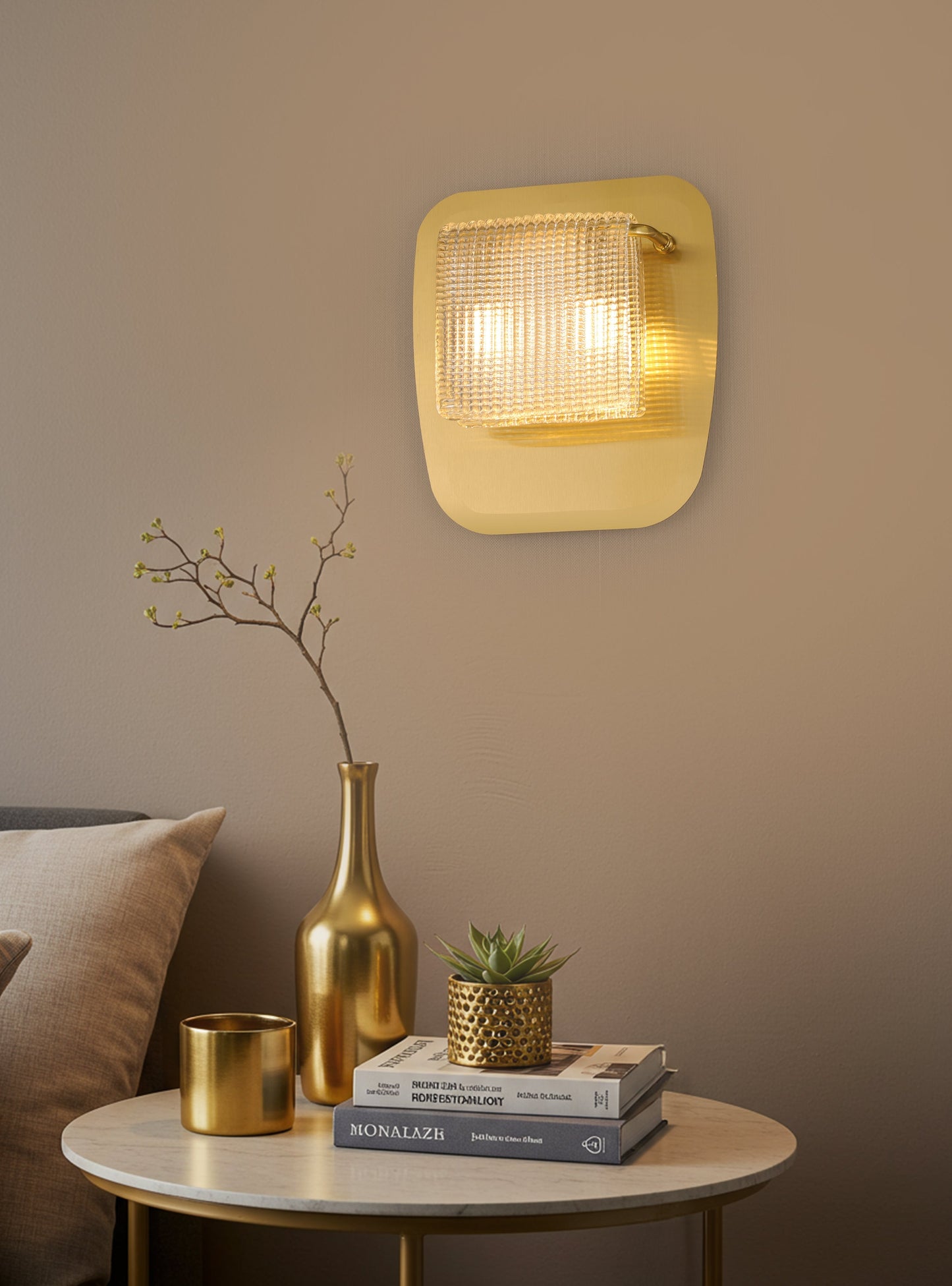 Daisy Cut Smoke Glass Wall Sconce