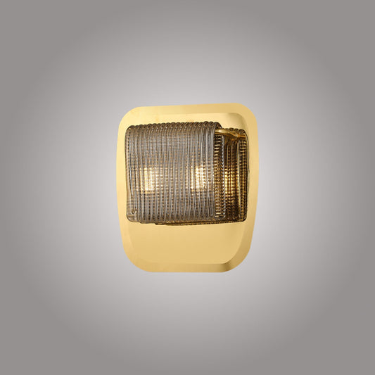 Daisy Cut Smoke Glass Wall Sconce