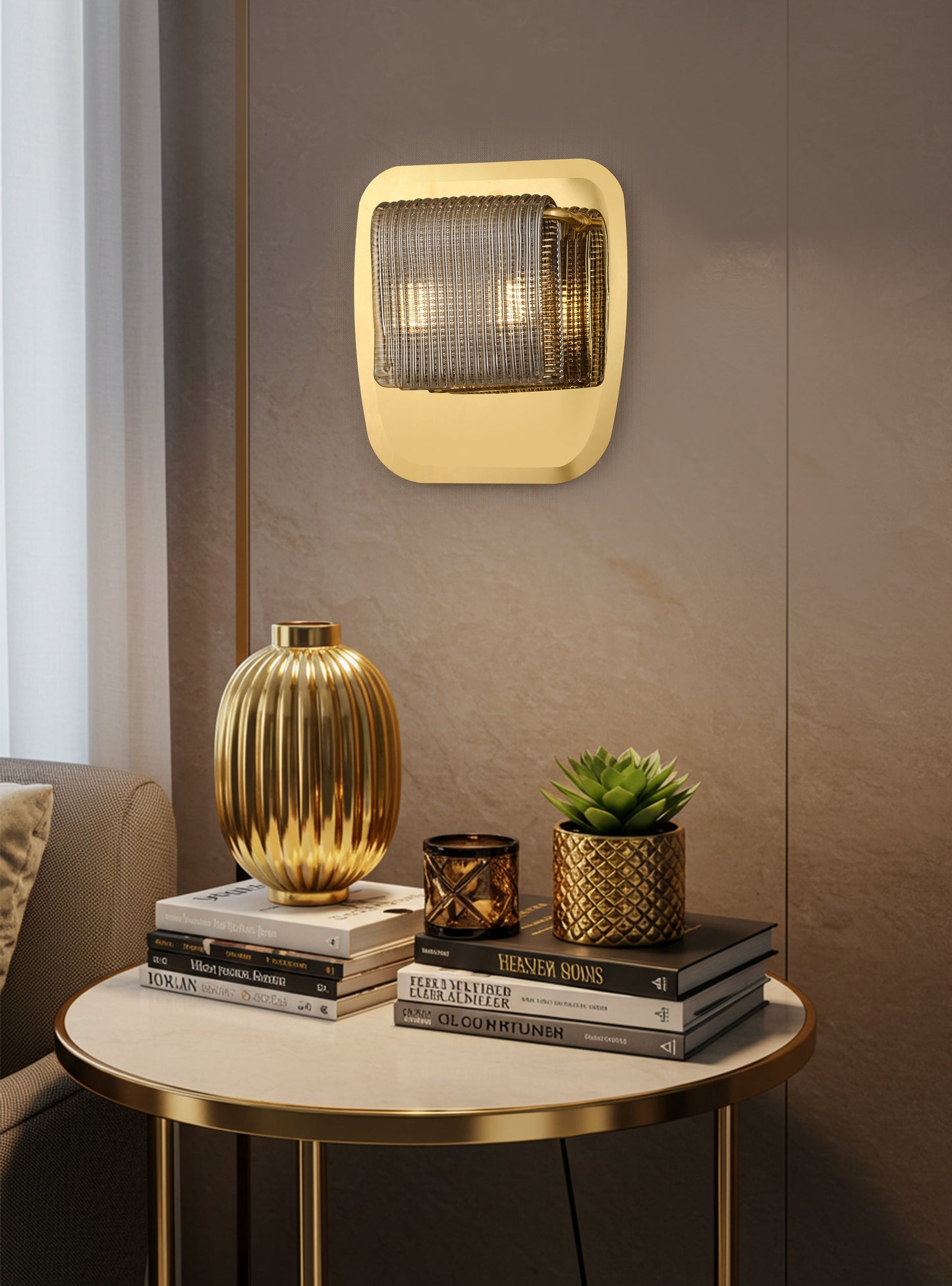 Daisy Cut White Glass Wall Sconce