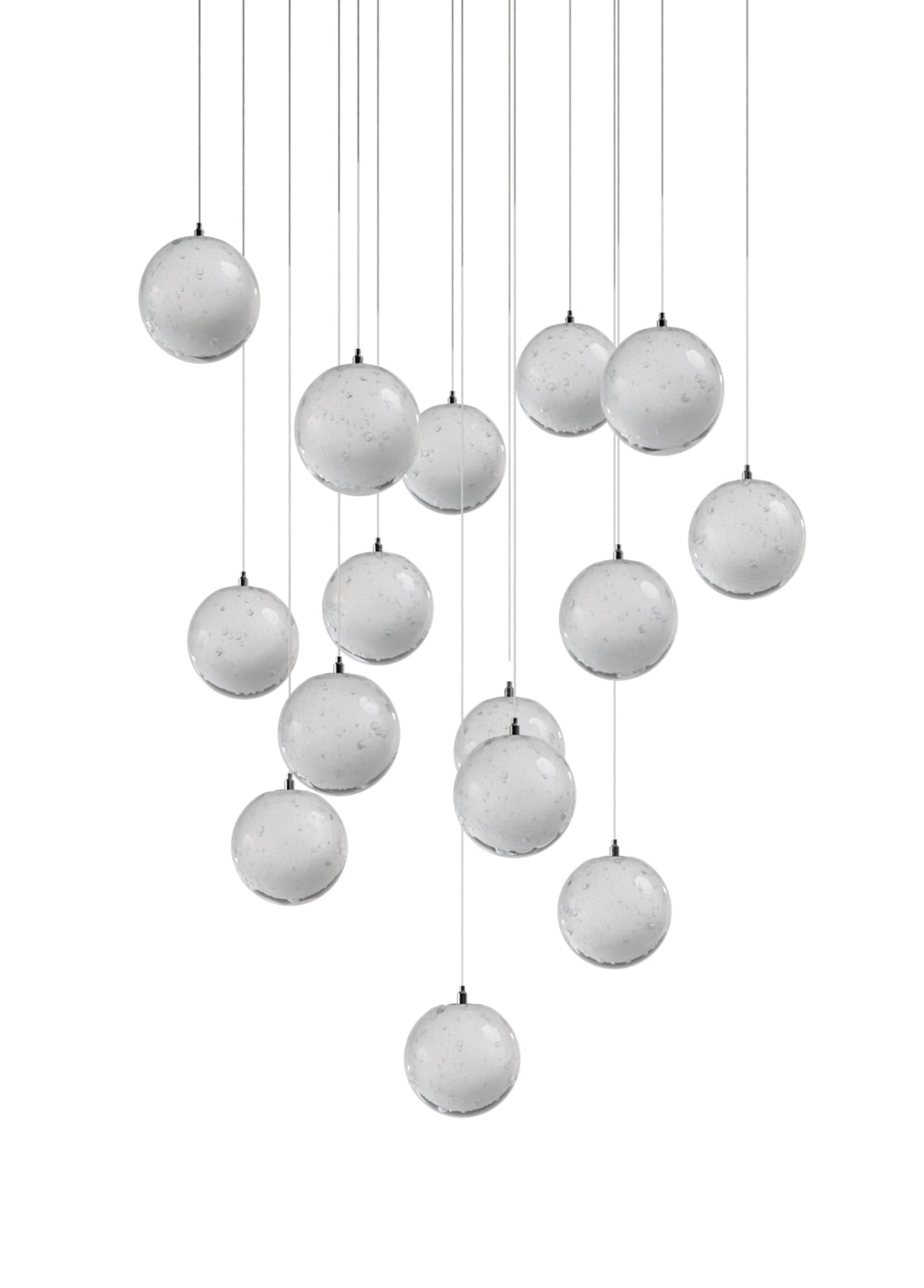 Bubble Crystal Glass Set of 15 - Round