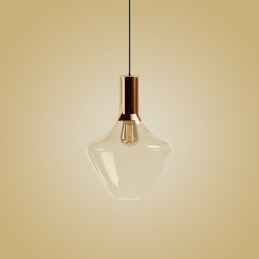 Fungi Beykoz Glass Pendant - Honey / Copper