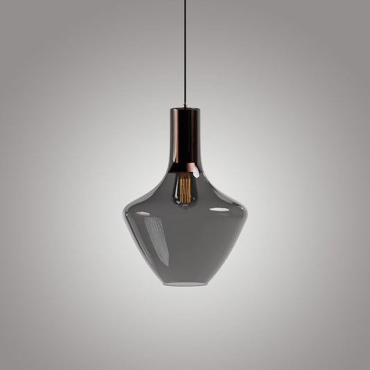 Fungi Beykoz Glass Pendant - Smoke / Copper