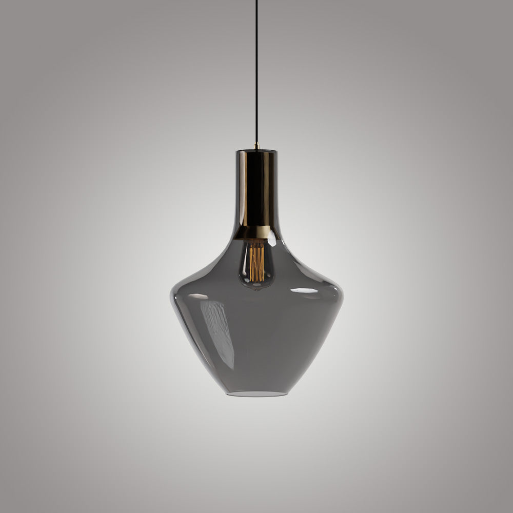 Fungi Beykoz Glass Pendant - Transparent / Brass