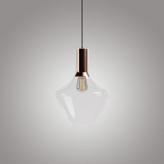 Fungi Beykoz Glass Pendant - Transparent / Copper