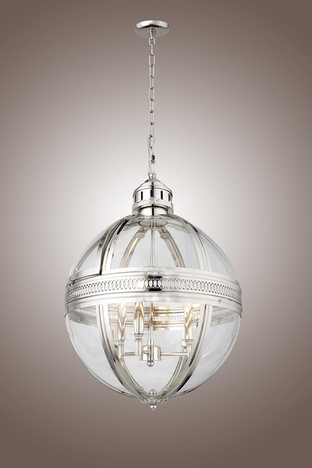 Utah Lantern Pendant Light Medium - Chrome