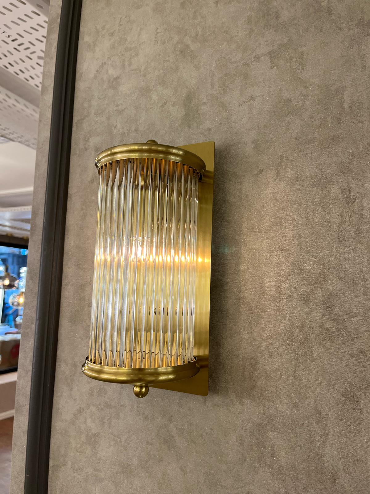 Kensington Rod Glass Wall Sconce Rich text editor
