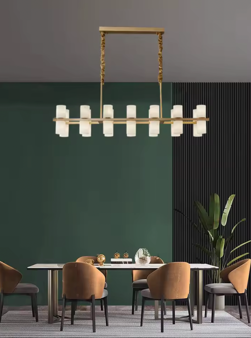 Monaco Alabaster Linear Chandelier