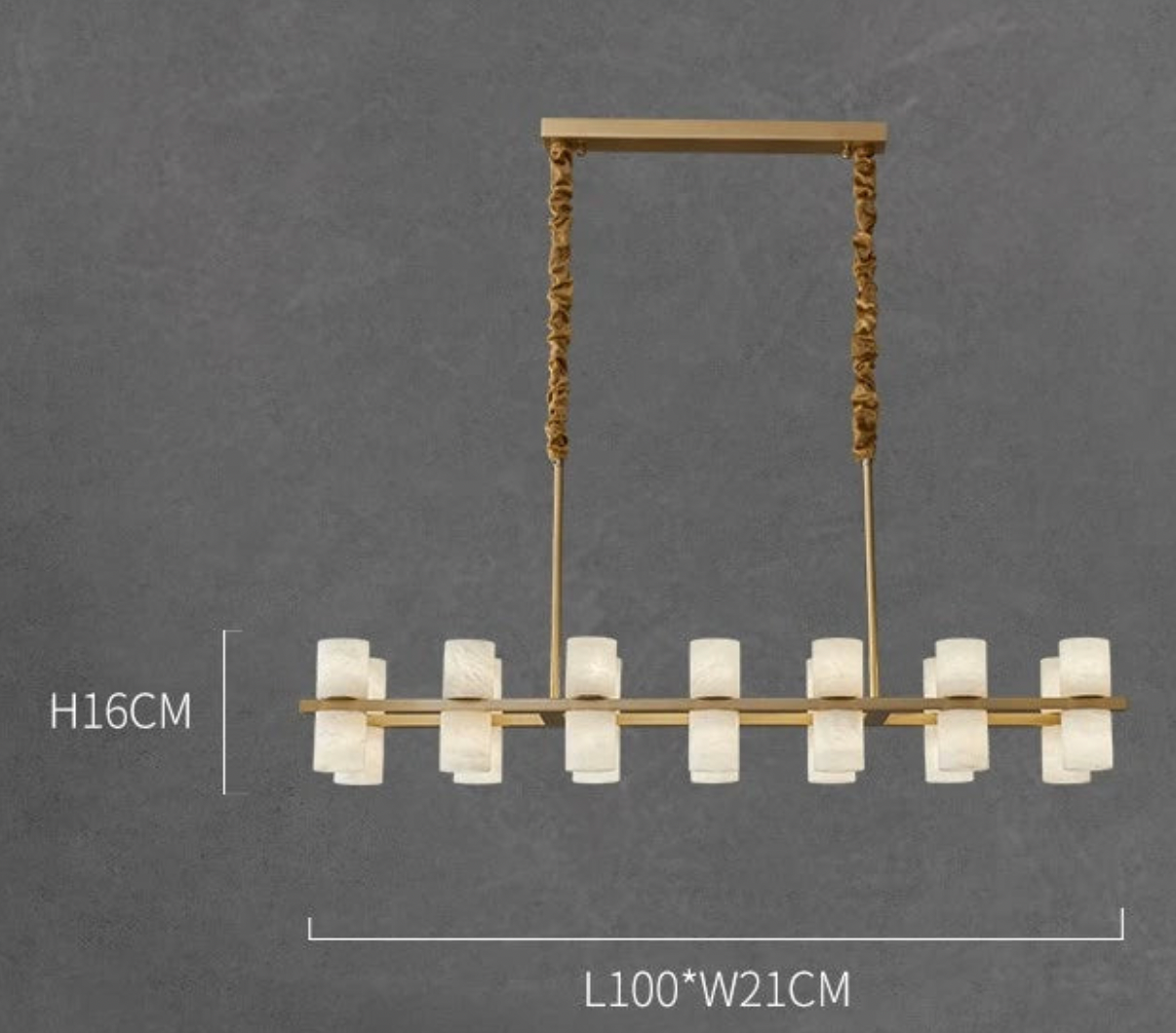 Monaco Alabaster Linear Chandelier