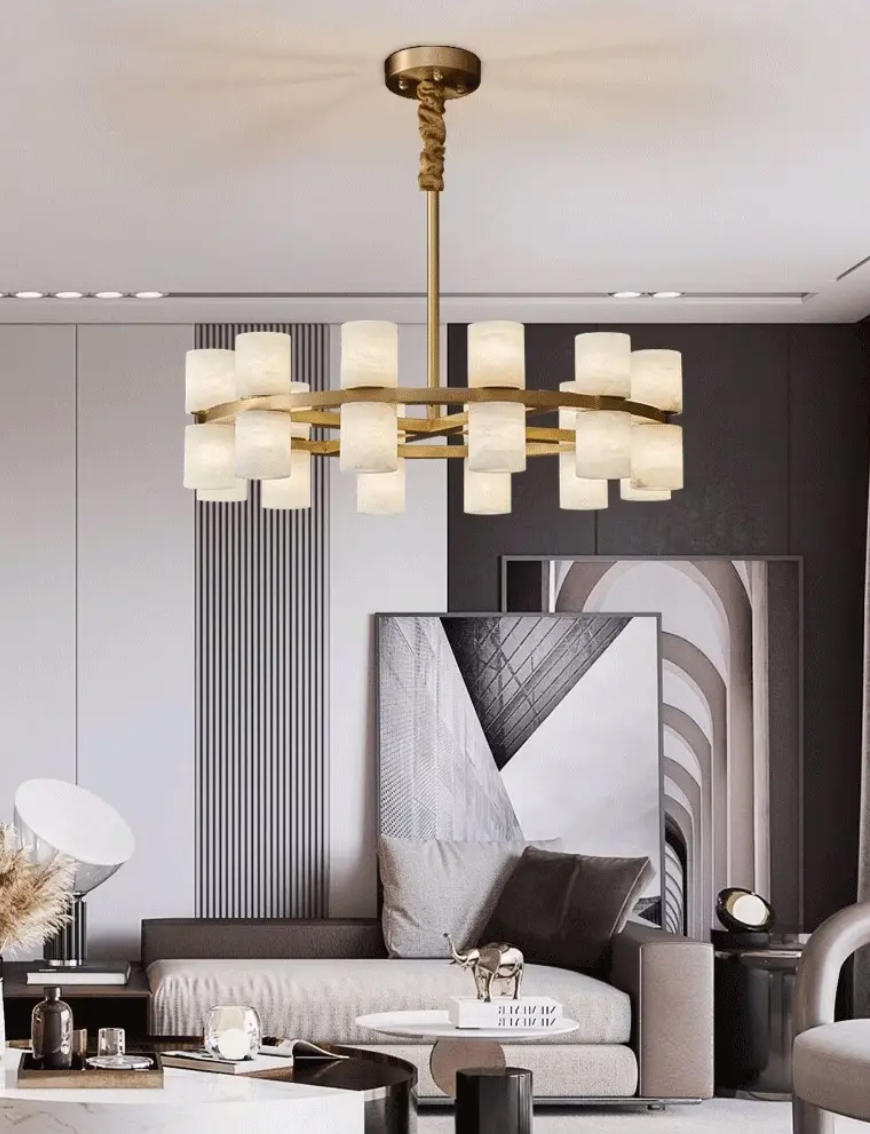 Monaco Alabaster Linear Chandelier