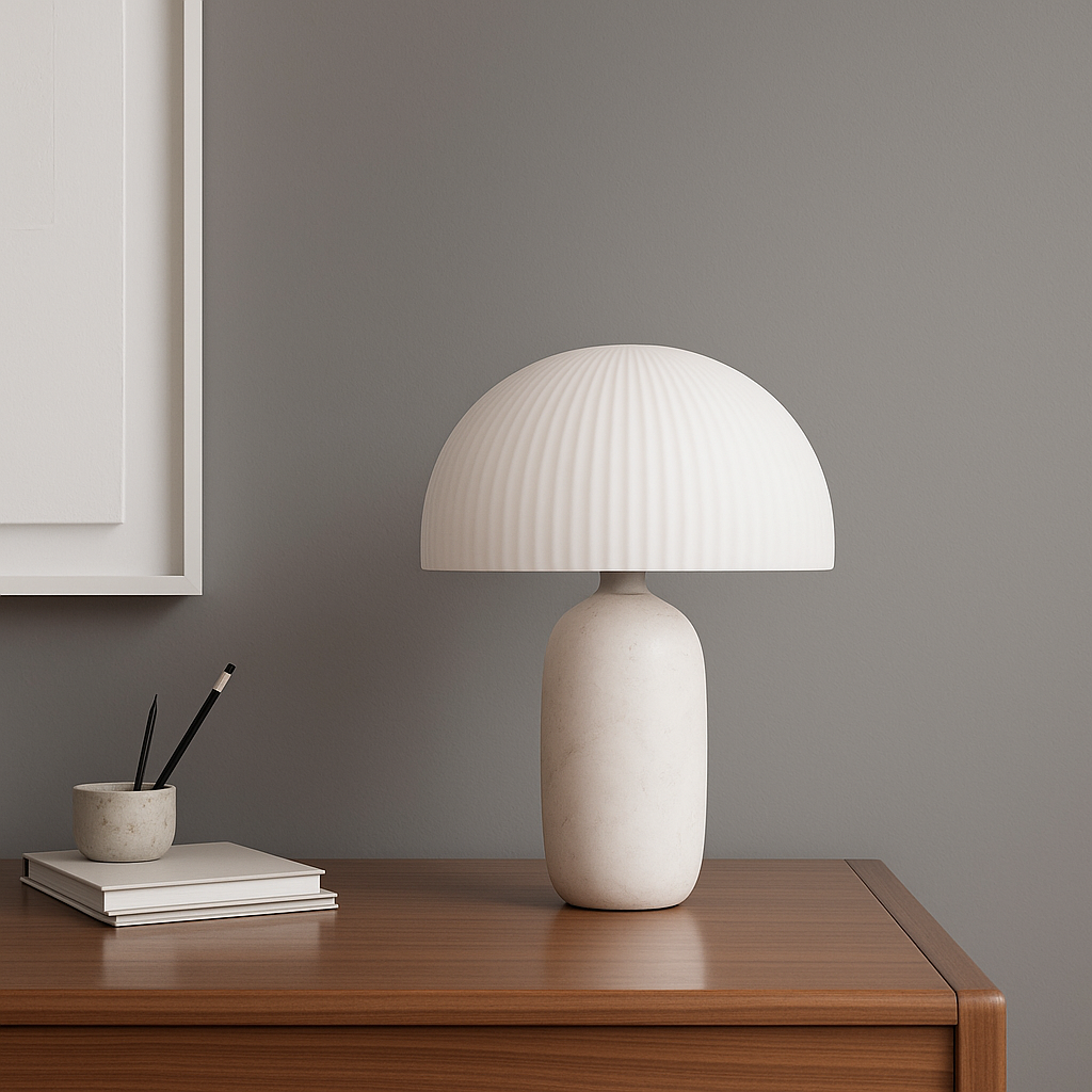 Alba Marble Table Lamp - White