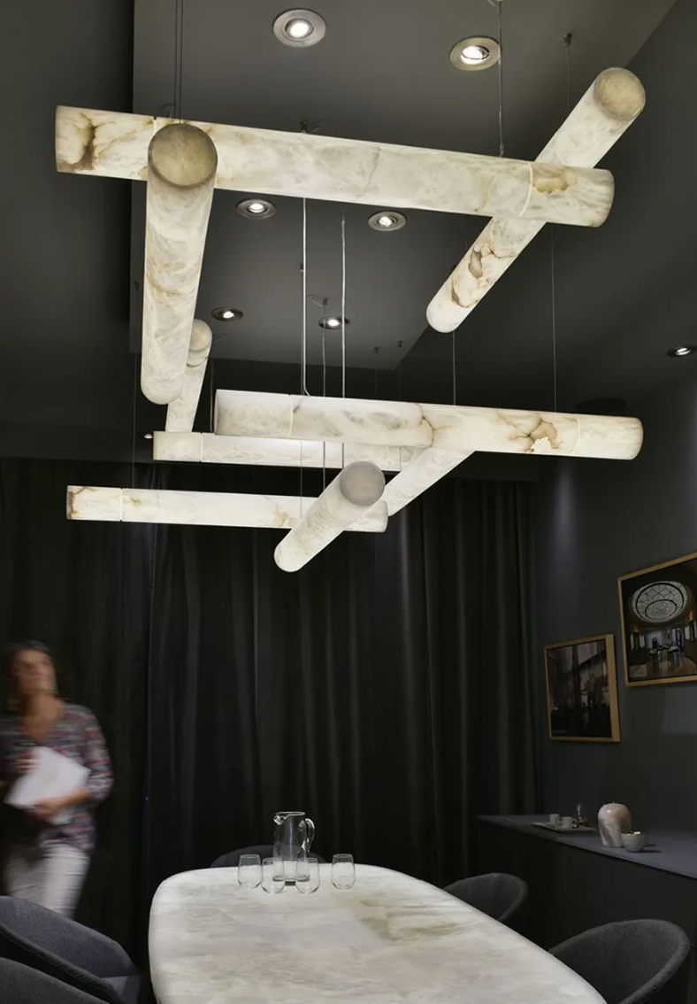 Shiny Marble Linear Chandelier