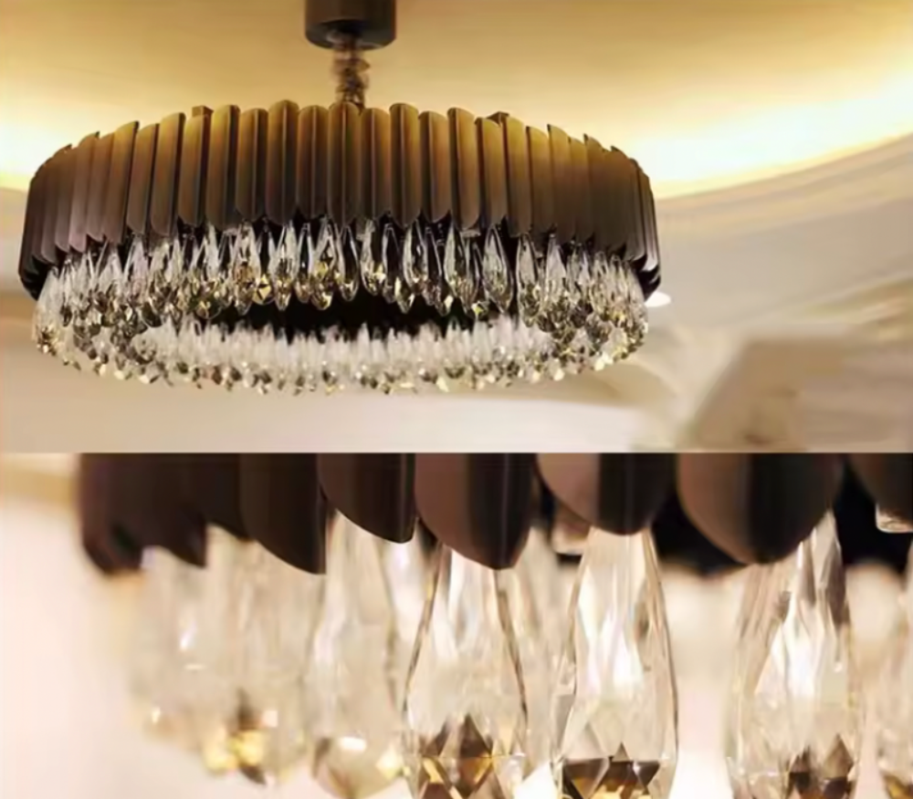 Spear Platinum Black Chandelier