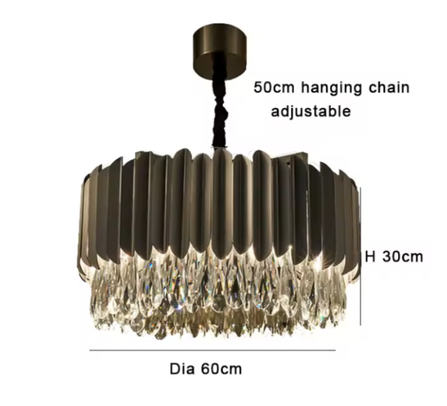 Spear Platinum Black Chandelier