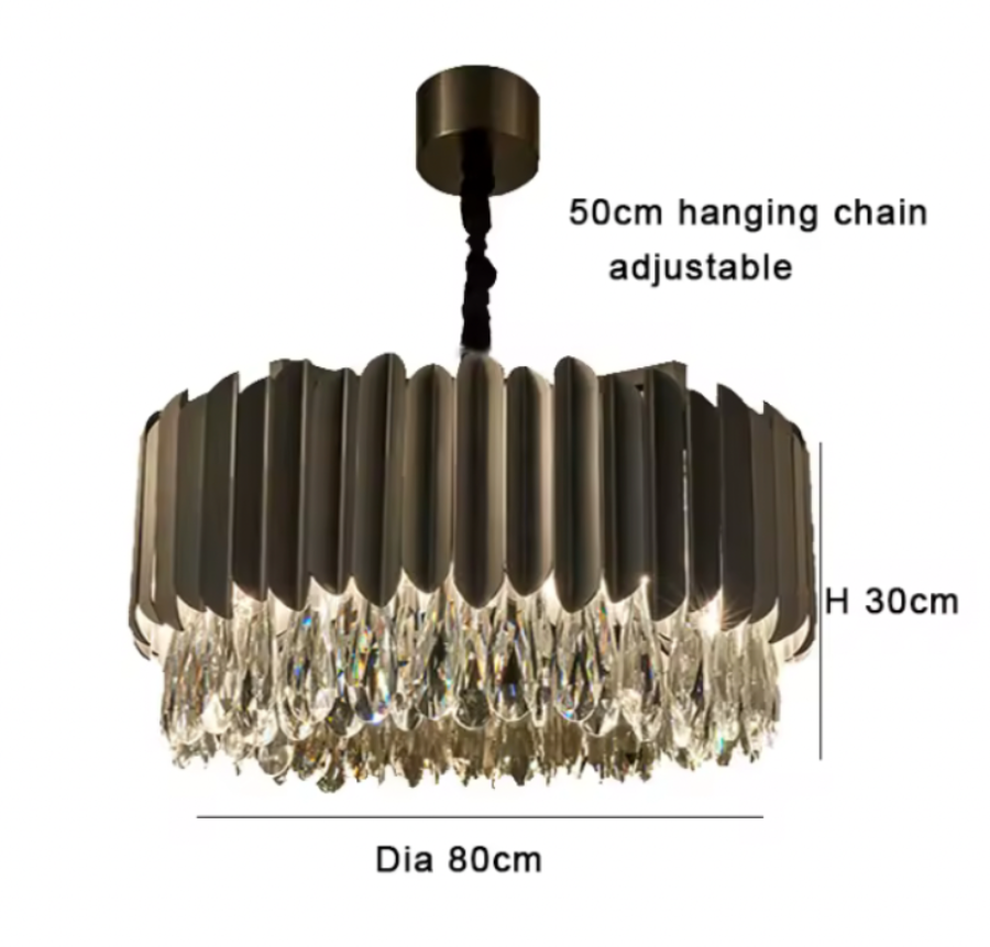 Spear Platinum Black Chandelier