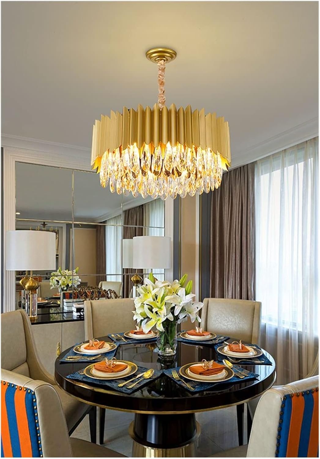 Antique Brass Chandelier with Spear